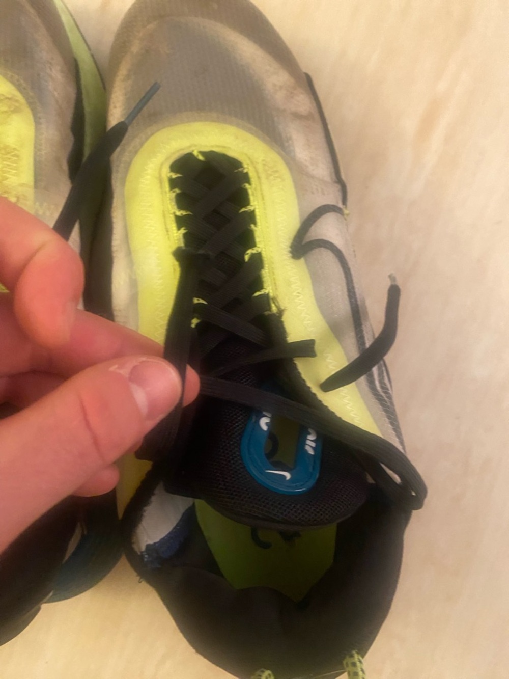 Nike Black Sneakers with Neon Yellow and Blue Accents - Picture 8 of 8